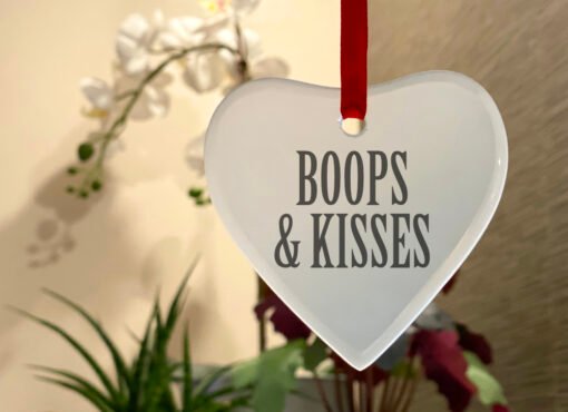 Personalised Glass Heart Mock-up | Boops & Kisses Pet Care Gift Shop