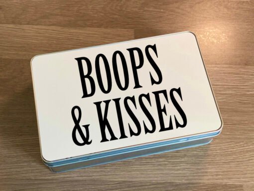 Personalised Rectangular Metal Tin Mock-up | Boops & Kisses Pet Care Gift Shop