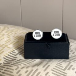 Personalised Round Cufflinks Mock-up | Boops & Kisses Pet Care Gift Shop