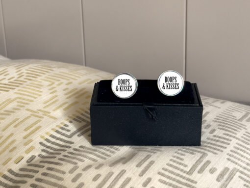 Personalised Round Cufflinks Mock-up | Boops & Kisses Pet Care Gift Shop