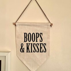 Personalised Linen Flag Mock-up | Boops & Kisses Pet Care Gift Shop