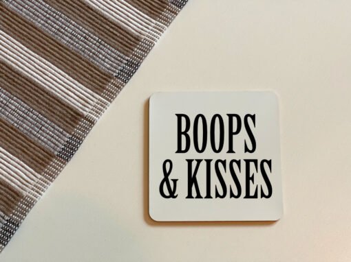 Personalised Aluminium Coaster Mock-up | Boops & Kisses Pet Care Gift Shop