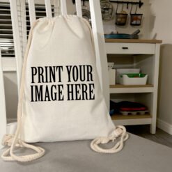 Personalised Linen Drawstring Bag Mock-up | Boops & Kisses Pet Care Gift Shop