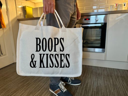 Personalised Linen Tote Bag Mock-up | Boops & Kisses Pet Care Gift Shop