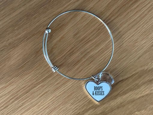 Personalised Heart Charm Bracelet Mock-up | Boops & Kisses Pet Care Gift Shop